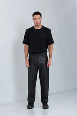 Calça Arven Alfaiataria de Couro Bovino Preto