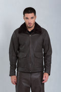 Jaqueta Aviator de Couro Bovino Stone
