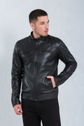 Jaqueta David de Couro Pelica Preto
