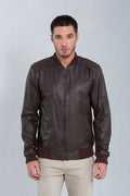Jaqueta de couro bovino masculina, modelo Elian Bomber — Magon Concepth
