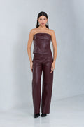 Cropped de couro pelica feminino, modelo Corset Jade — Magon Concepth