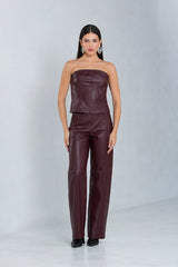 Cropped Corset Jade de Couro Pelica Andorra