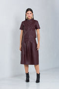 Camisa de couro bovino feminina, modelo Mya Cropped — Magon Concepth