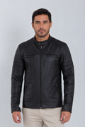Jaqueta Speed de Couro Bovino Preto, frente