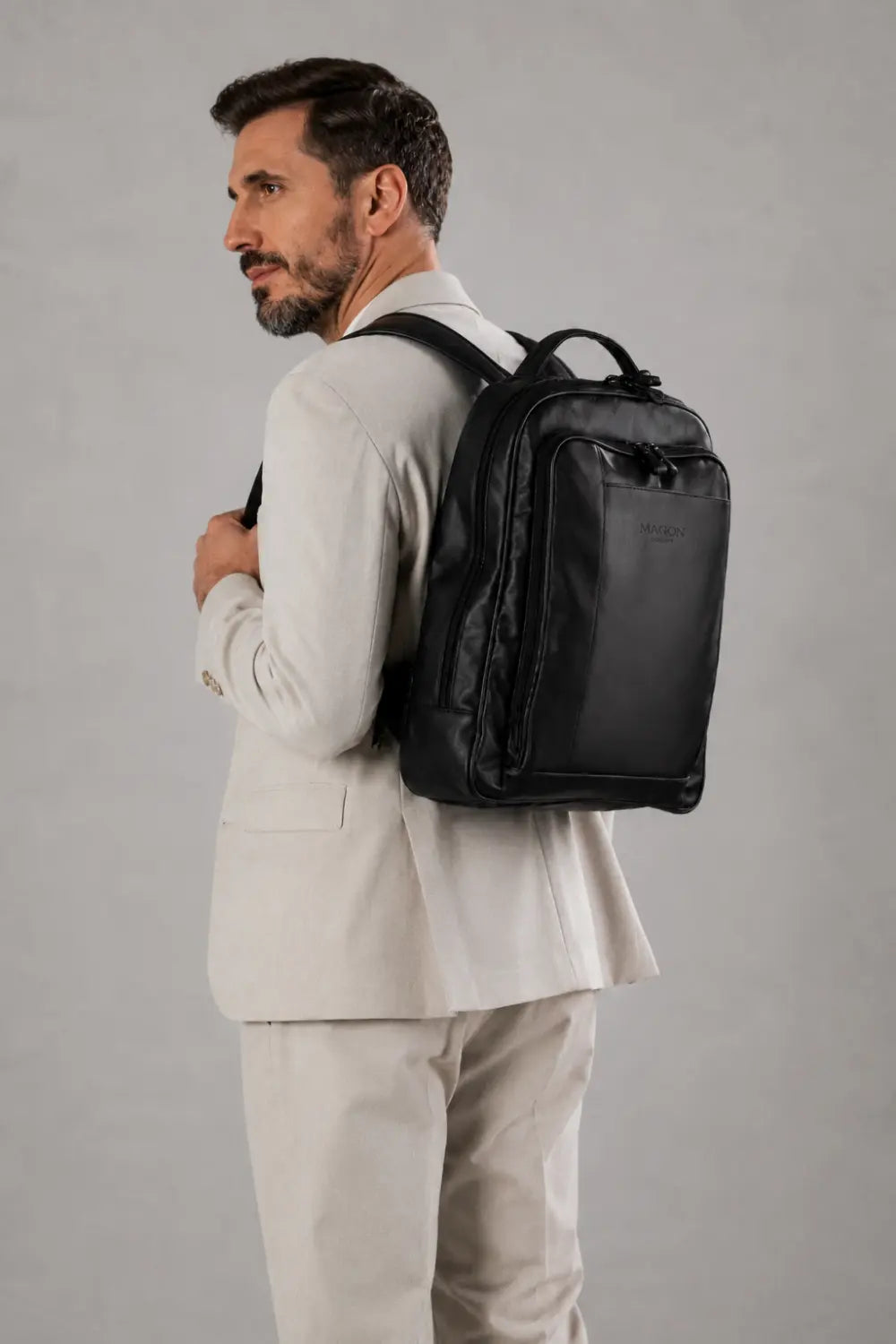 Mochila Eron de Couro Preto
