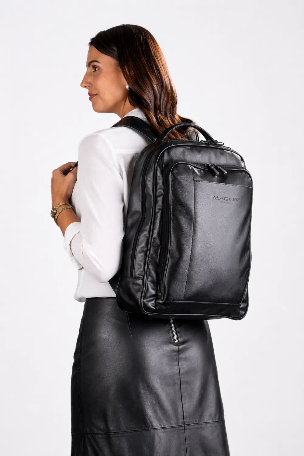 Mochila Eron de Couro Preto
