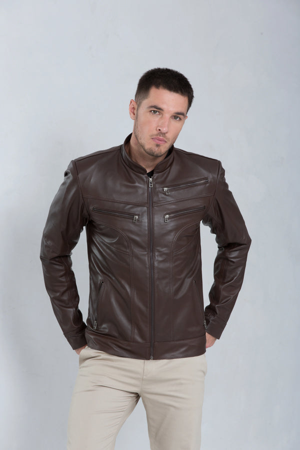 Jaqueta David de Couro Pelica Brown | Magon – Magon Concepth
