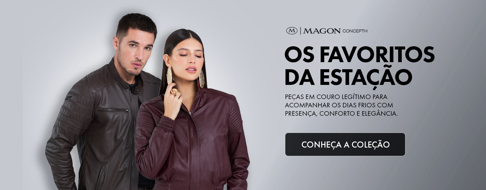 Banner Magon Concepth — jaquetas de couro legítimo