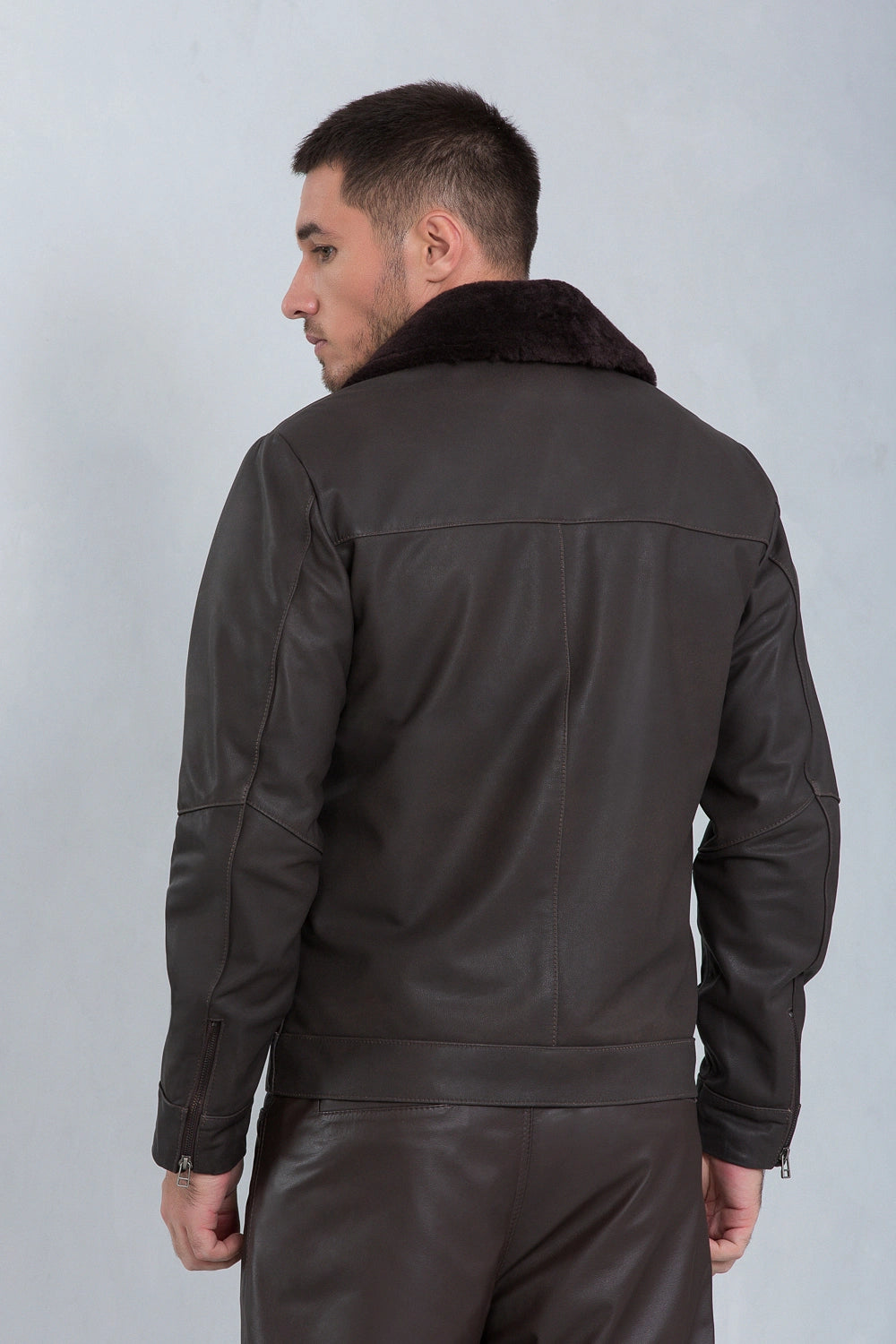 Jaqueta Aviator de Couro Bovino Stone