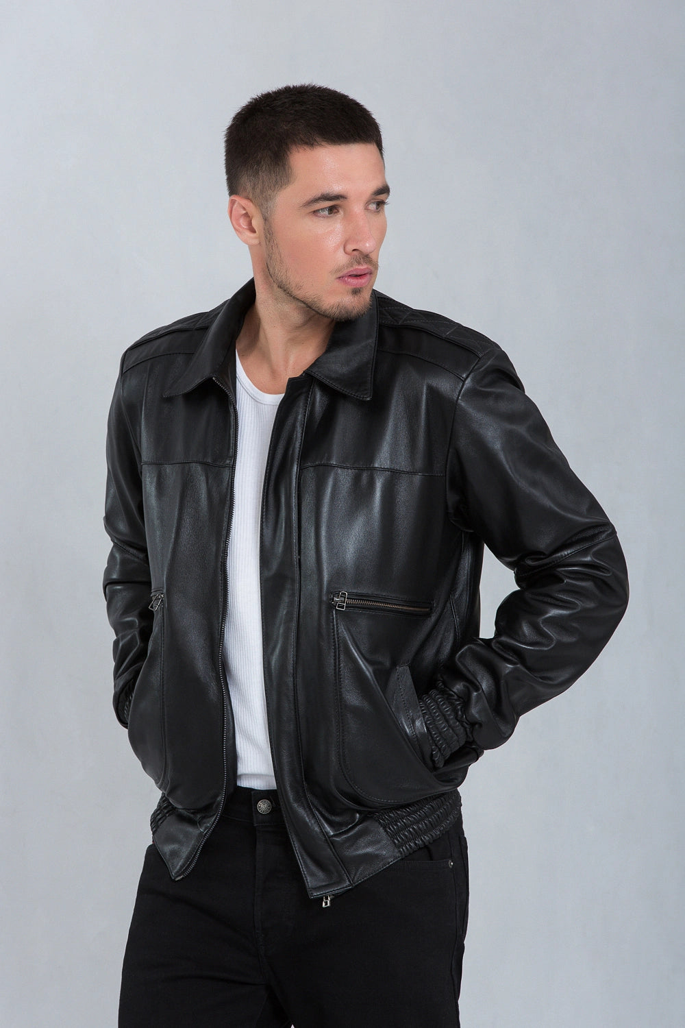 Jaqueta Blouson de Couro Pelica Preto
