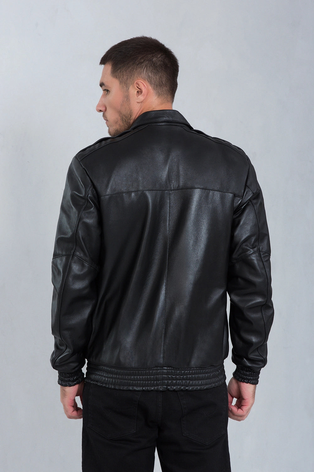 Jaqueta de couro pelica masculina preta, modelo Blouson — imagem 4, Magon Concepth