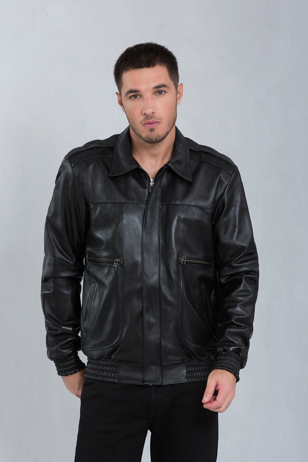 Jaqueta Blouson de Couro Pelica Preto