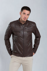 Jaqueta Bull de Couro Pelica Brown