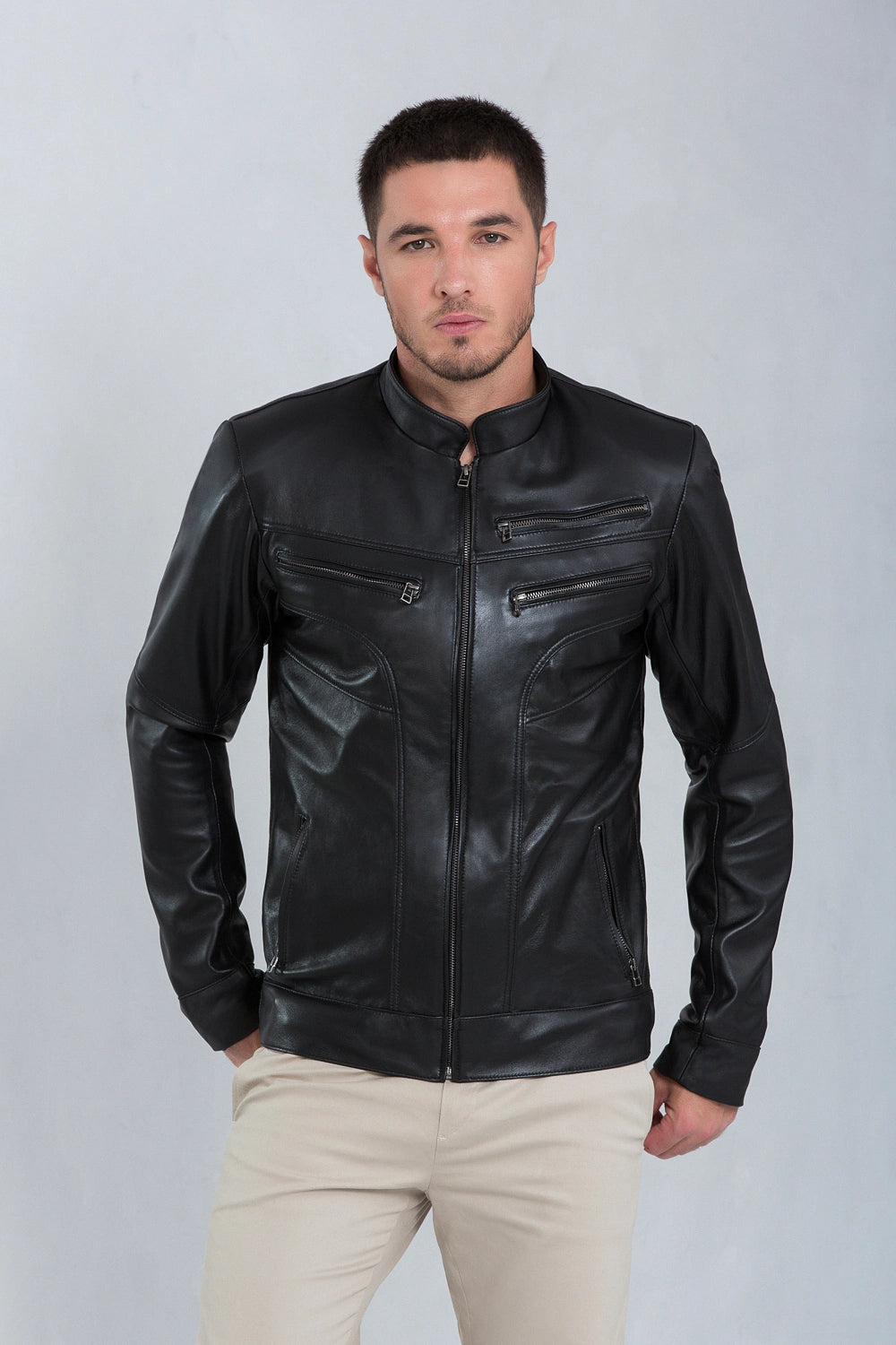 Jaqueta Bull de Couro Pelica Preto