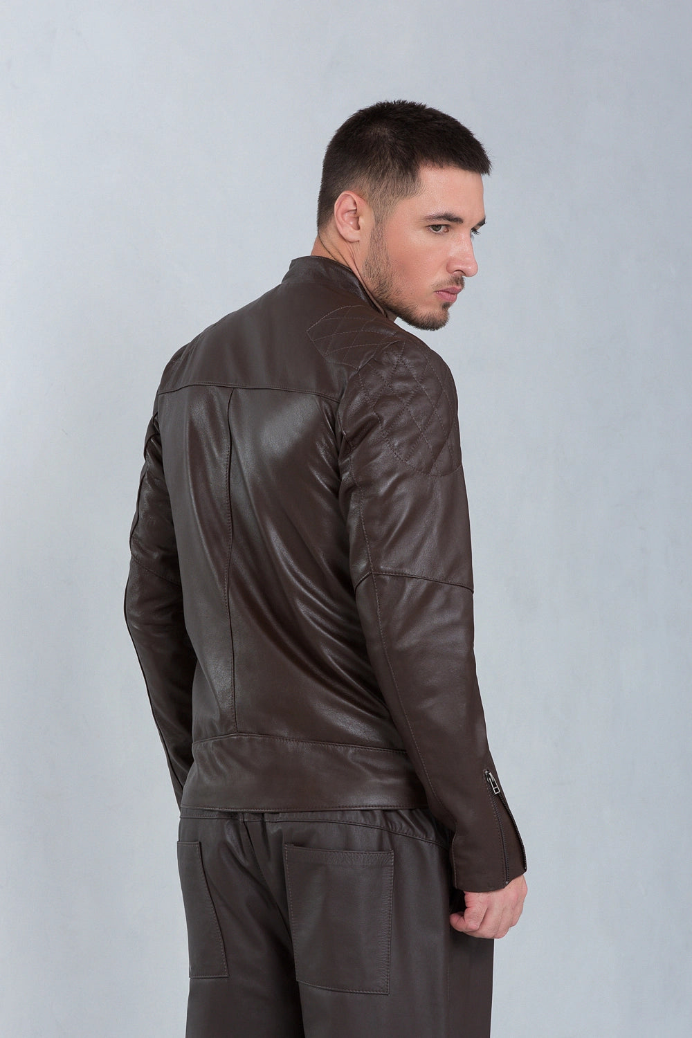 Jaqueta David de Couro Pelica Brown