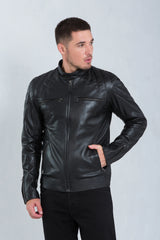 Jaqueta David de Couro Pelica Preto