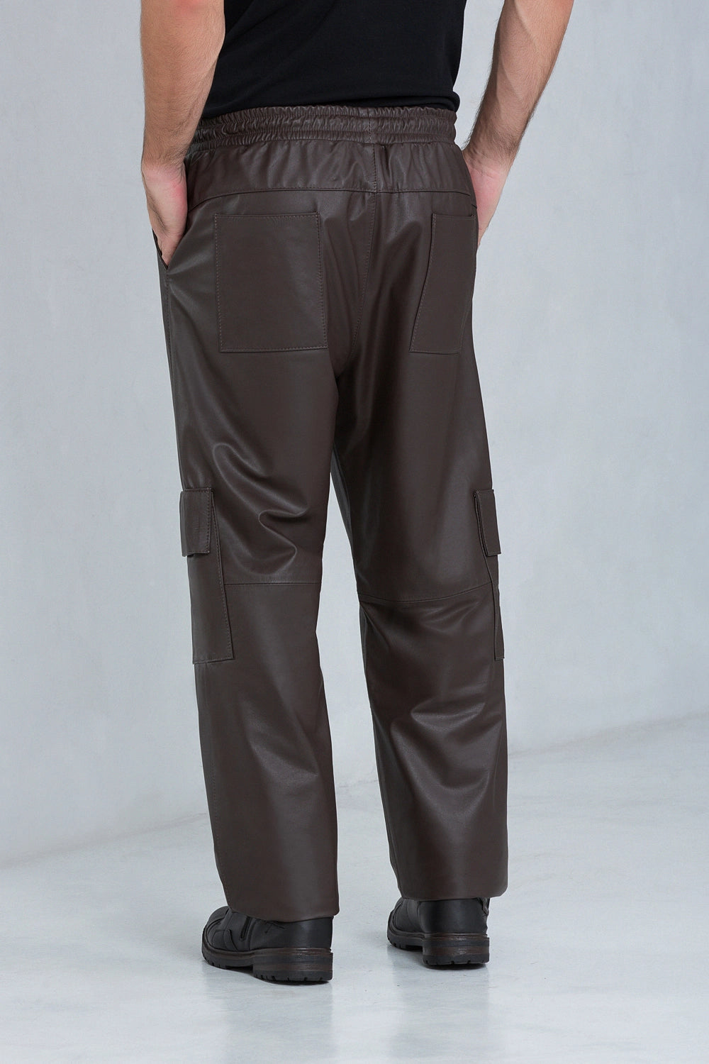 Calça Doran Cargo de Couro Bovino Dark