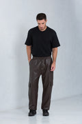 Calça Doran Cargo de Couro Bovino Dark