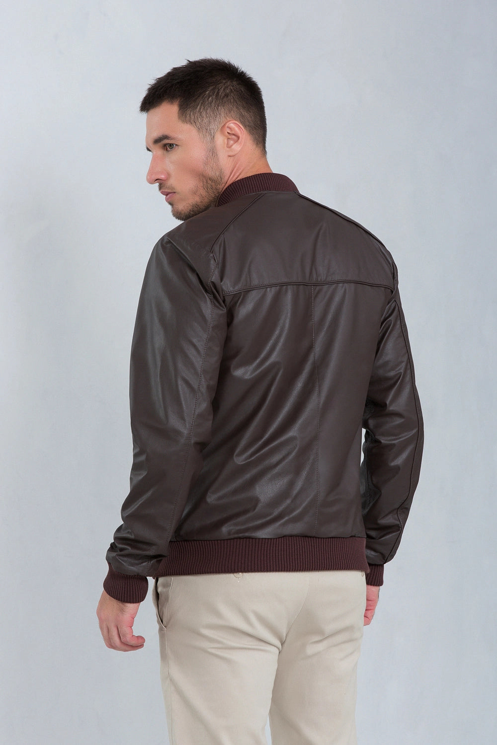 Jaqueta de couro bovino masculina, modelo Elian Bomber — imagem 4, Magon Concepth