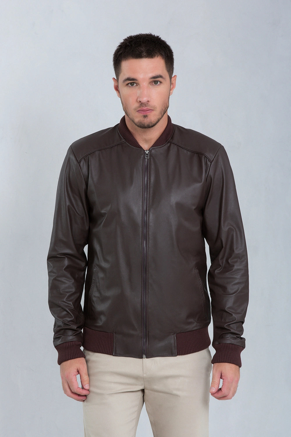 Jaqueta Elian Bomber de Couro Bovino Dark