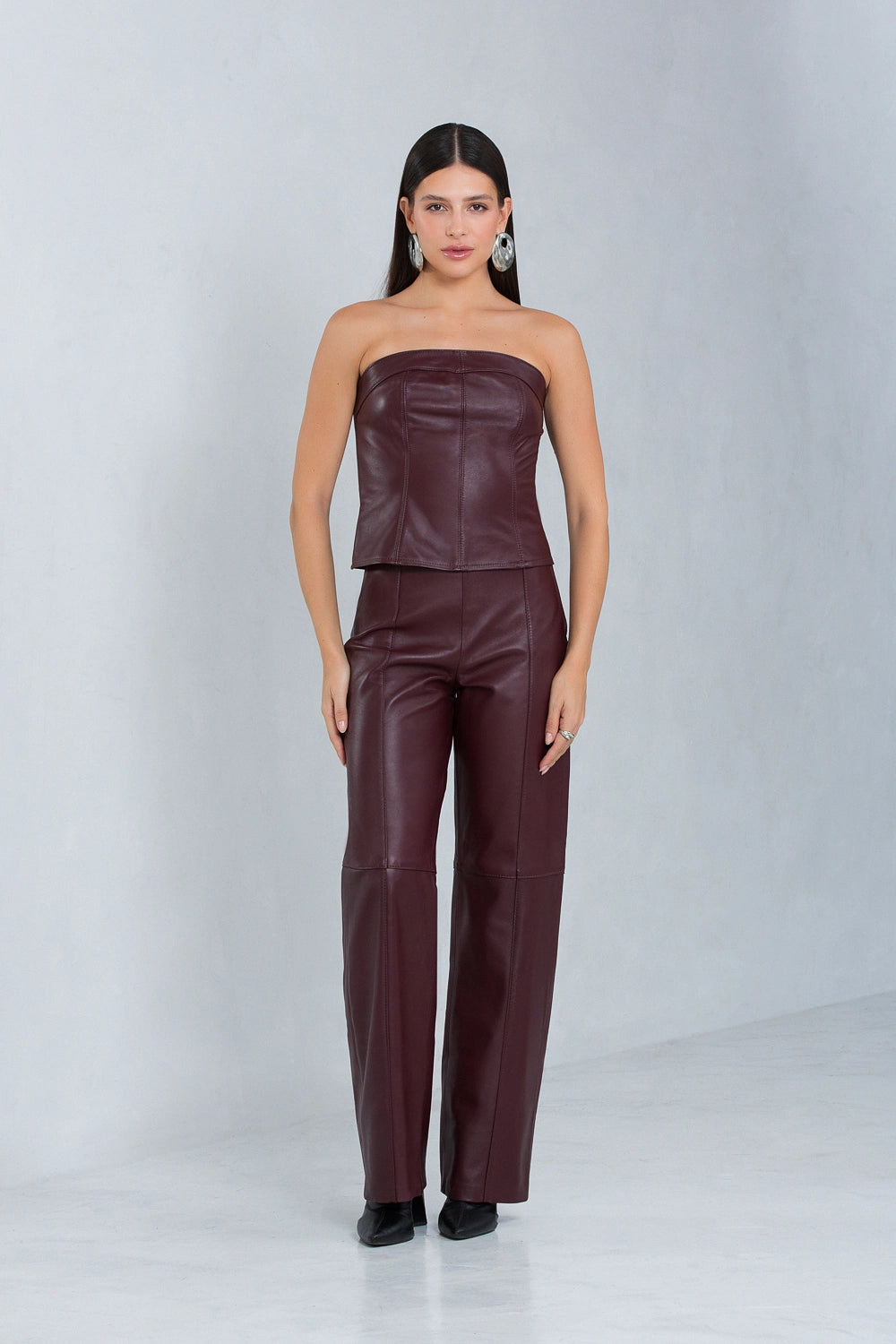 Cropped Corset Jade de Couro Pelica Andorra