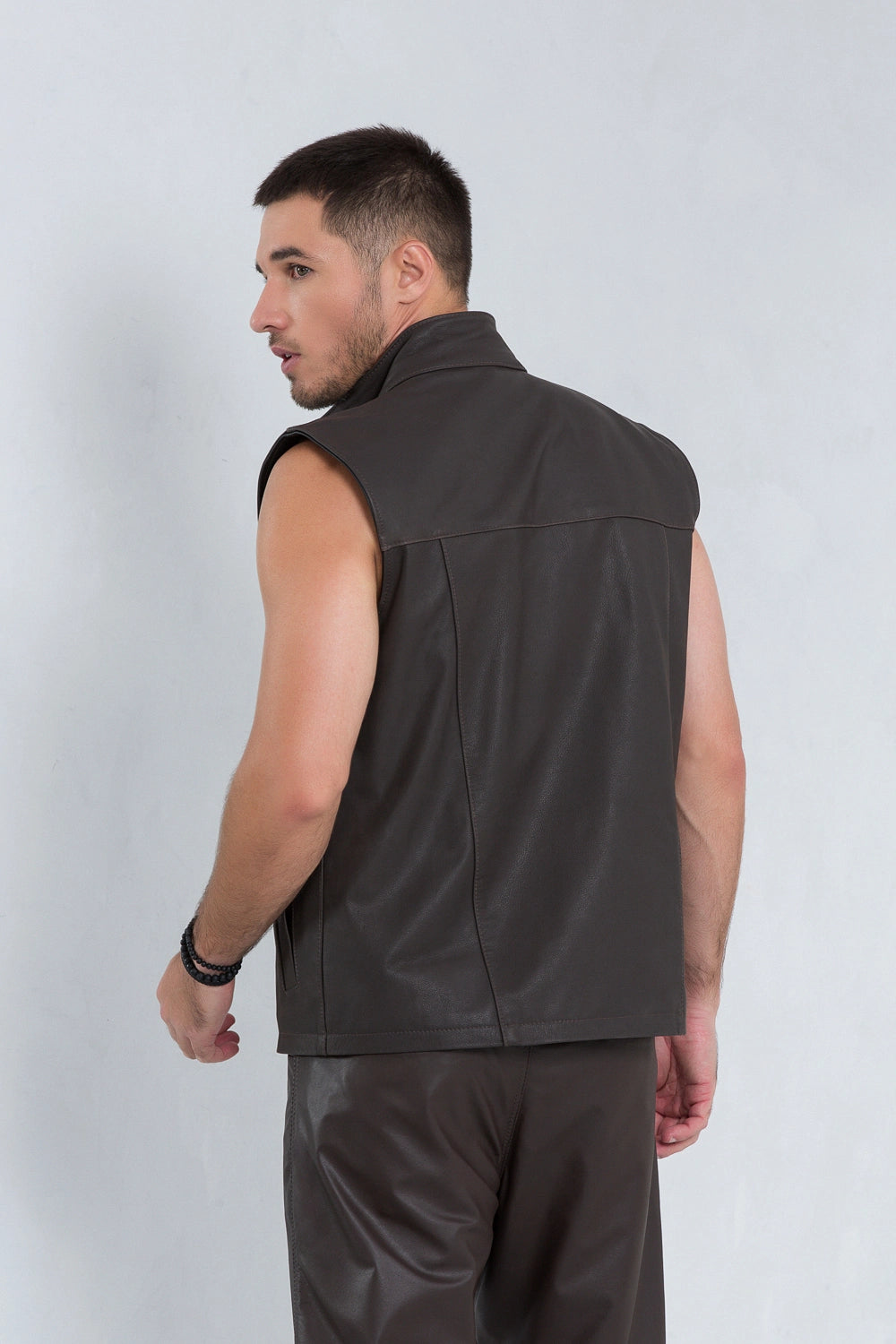Colete de couro bovino masculino, modelo Lethan — imagem 3, Magon Concepth