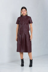 Camisa Mya Cropped de Couro Bovino Andorra