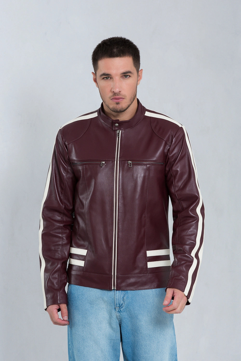 Jaqueta Racer de Couro Pelica Andorra