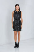 Vestido Samira de Couro Pelica Preto