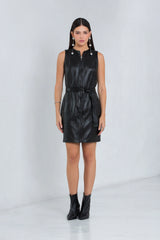 Vestido Samira de Couro Pelica Preto