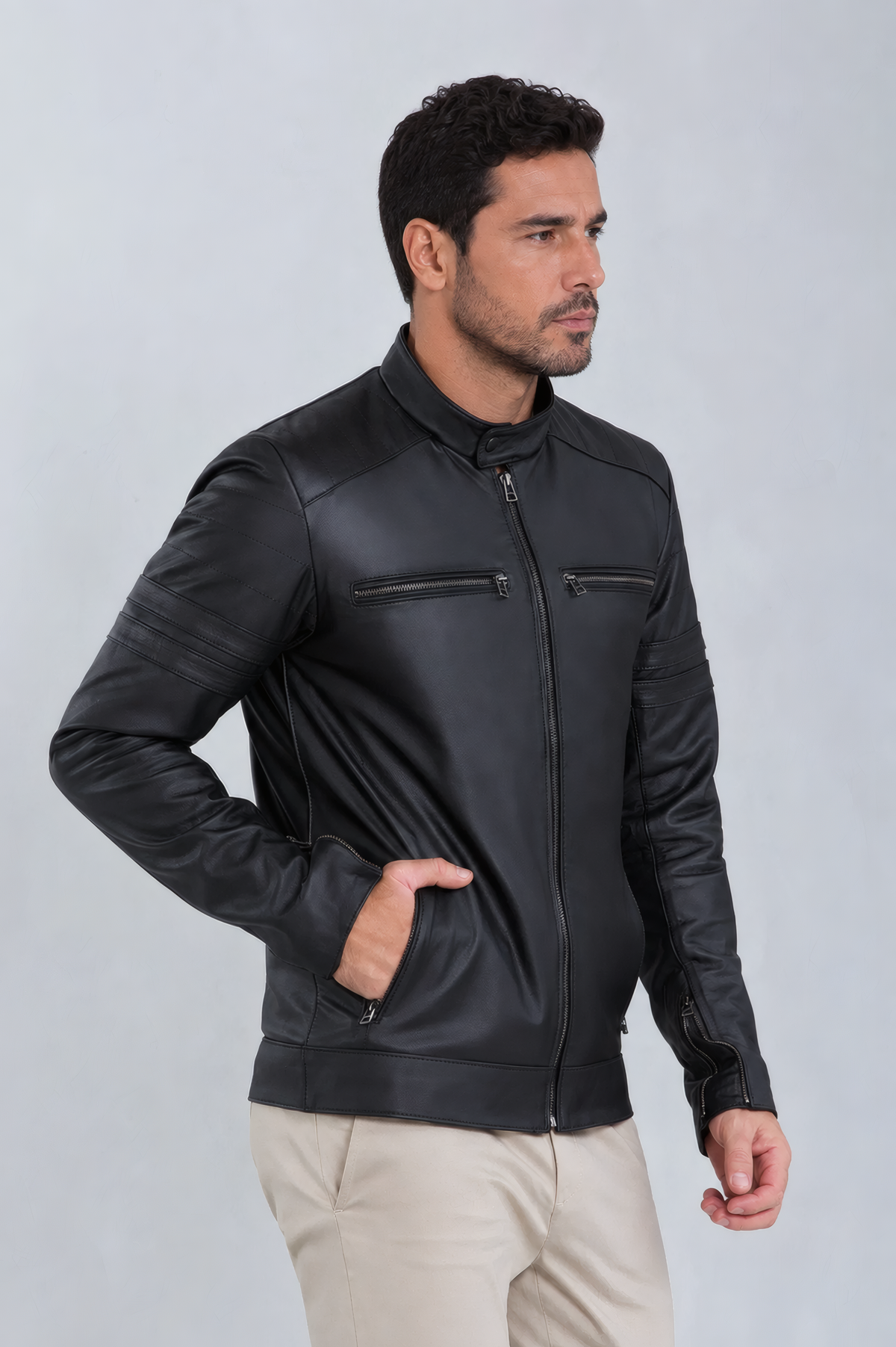 Jaqueta Speed de Couro Bovino Preto