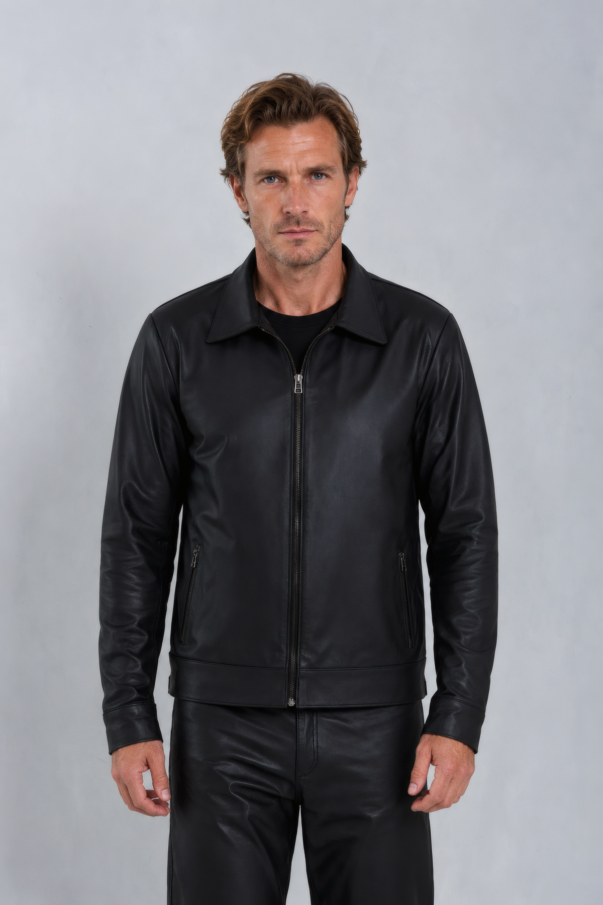 Jaqueta Thalen de Couro Bovino Preto