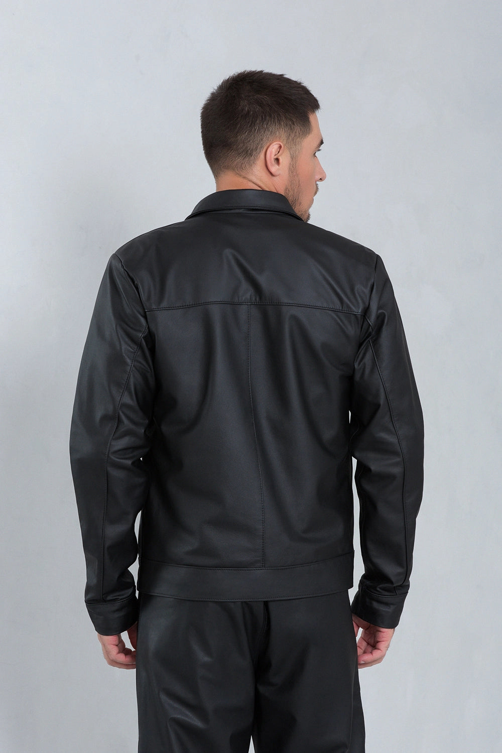 Jaqueta de couro bovino masculina preta, modelo Thalen — imagem 3, Magon Concepth